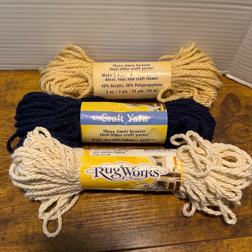 RugWorks Heavy Craft Yarn 3 Skeins
Vanilla Navy Natural 3Ply Indoor Outdoor Rugs